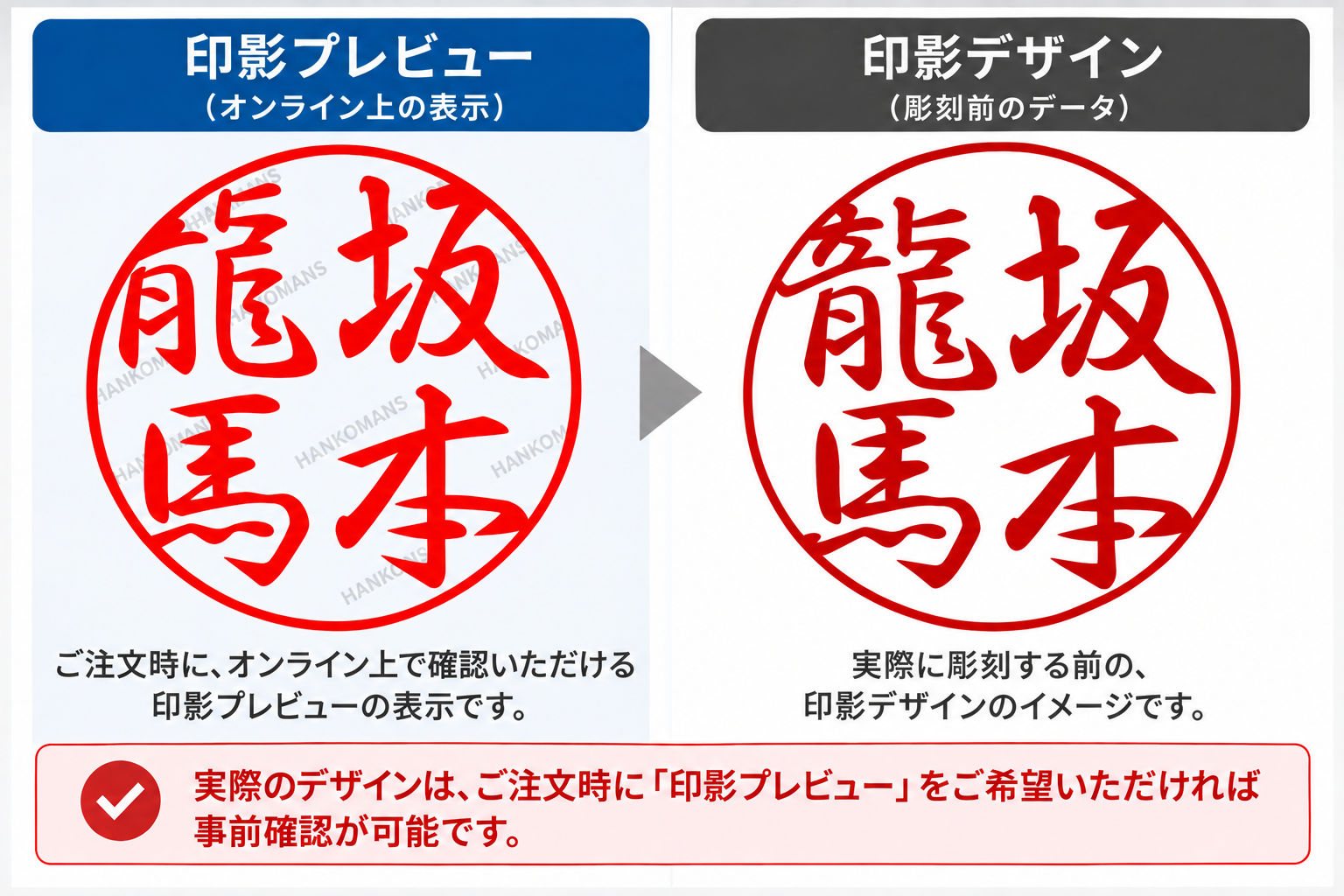 オンラインプレビューと実際の彫刻データの比較